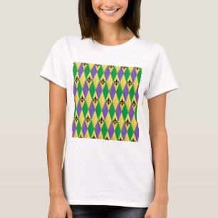 T-shirt Mardi Harlequin Fleur De Lis