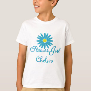 T-shirt Margarida azul de menina de flor