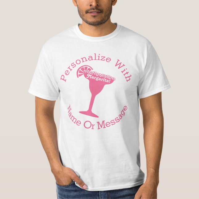 T-shirt Margarita cor-de-rosa PERSONALIZADA (Frente)