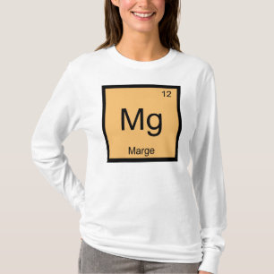 T-shirt Marge Nome Elemento Químico Tabela Periódica