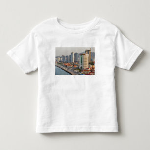 T-shirt Margem com a silhueta da cidade de Yantai, Shandon