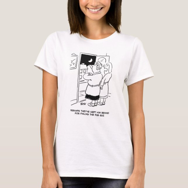 T-shirt Marido atrasado do Pub. Pub Quiz (Frente)