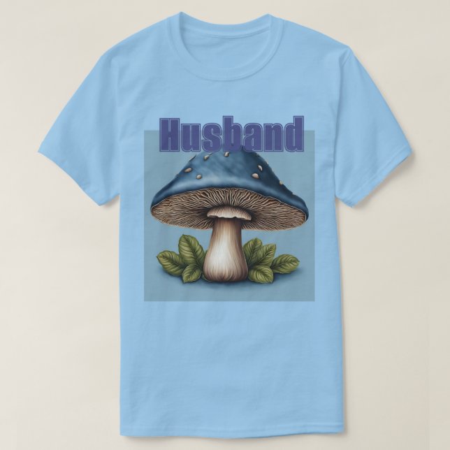 T-Shirt Marido Azul Mushroom (Frente do Design)