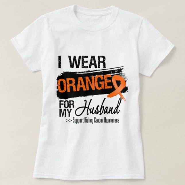 T-shirt Marido da fita do câncer de rim (Frente do Design)