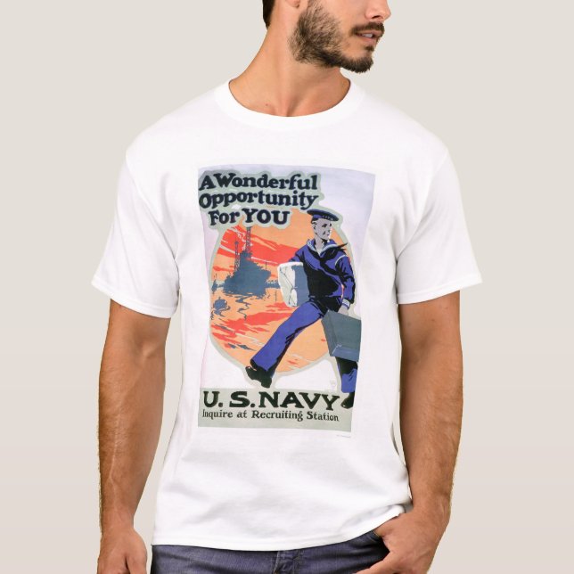T-shirt Marinho - uma oportunidade maravilhosa (US02294) (Frente)