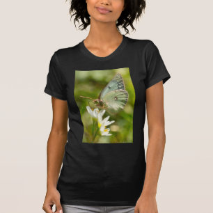 T-shirt Mariposa Verde em Falsa Alho Roupas e Presentes