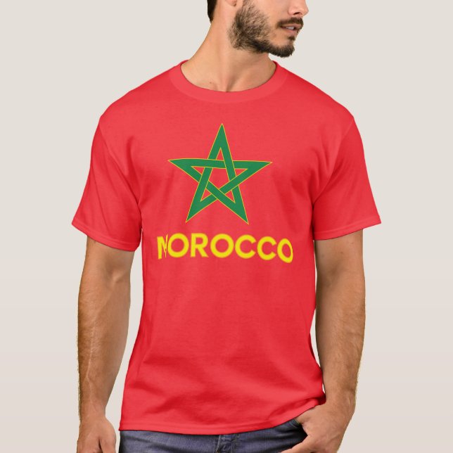 T-shirt Marrocos - bandeira marroquina (Frente)