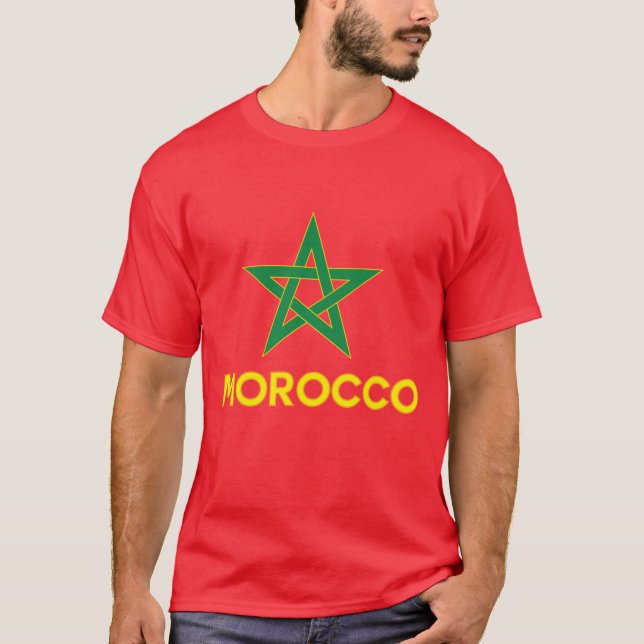 T-shirt Marrocos - bandeira marroquina (Frente)