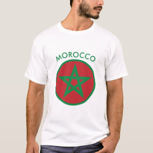 T-shirt Marrocos - T-Camisa marroquina da bandeira