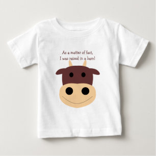 T-shirt marrom bonito da criança da vaca