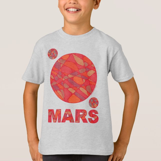T-shirt Mars Shirt Red Planet Art (Frente)