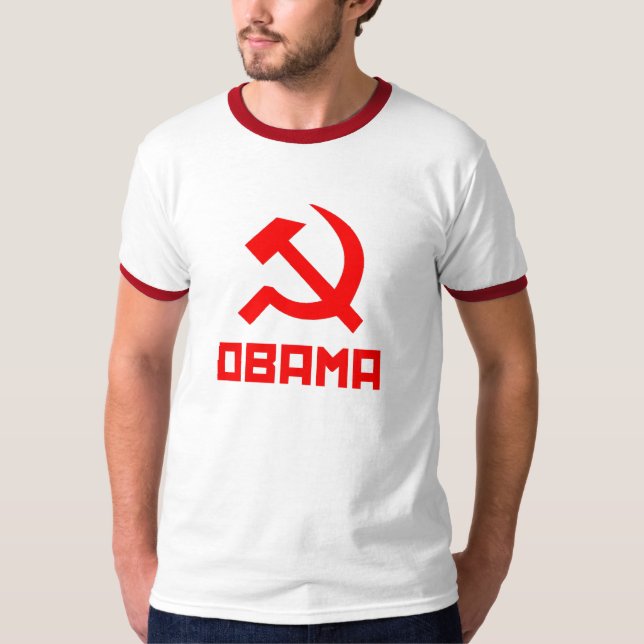 T-shirt Martelo e foice de OBAMA (Frente)
