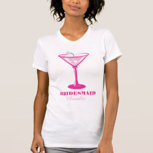 T-shirt Martini Glass & Ring Bridesmaid Wedding Favor