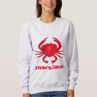 Maryland Red Crab Seafood Beach Sweatshirt