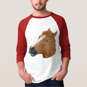 T-shirt Máscara assustador da cabeça de cavalo