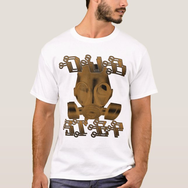 T-SHIRT MÁSCARA DE GÁS DE DUBSTEP (Frente)