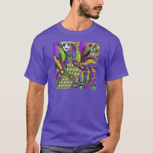 T-shirt Máscaras de penas do Mardi Gras Psychedelic