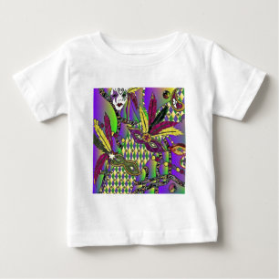T-shirt Máscaras de penas do Mardi Gras Psychedelic