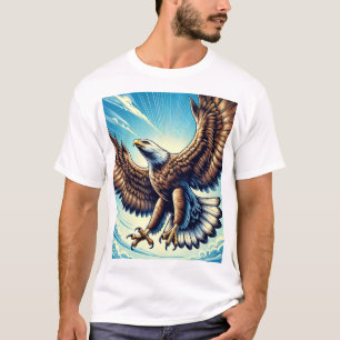 t-shirt masculina com a imagem de uma águia forte