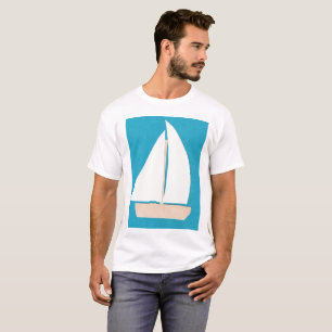 T-shirt masculina com veleiro branco