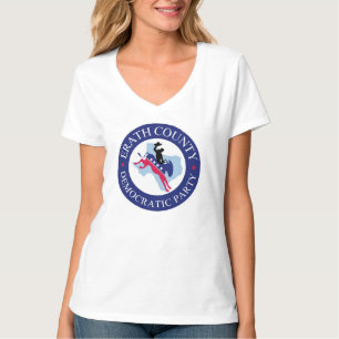 T-shirt masculina do pescoço feminino