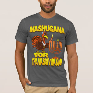 T-shirt Mashugana para o Tshirt de Thanksgivukkah Turquia