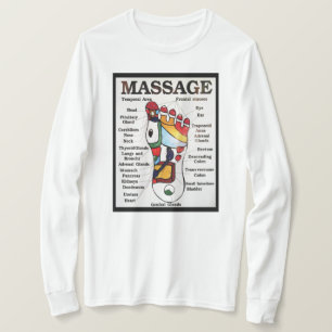 T-shirt Massagem de Pé Tailandesa ~ Mapa de Reflexologia