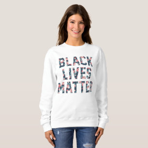 T-shirt Matéria preta das vidas floral