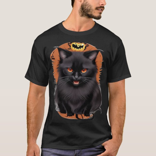 T-Shirt mau Black Cat (Frente)