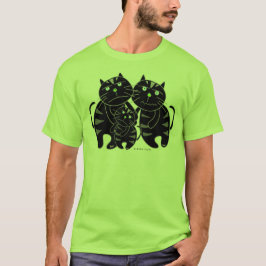 T-shirt mau da família de gato preto