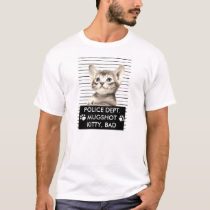 T-SHIRT MAU DO MUGSHOT DO GATINHO