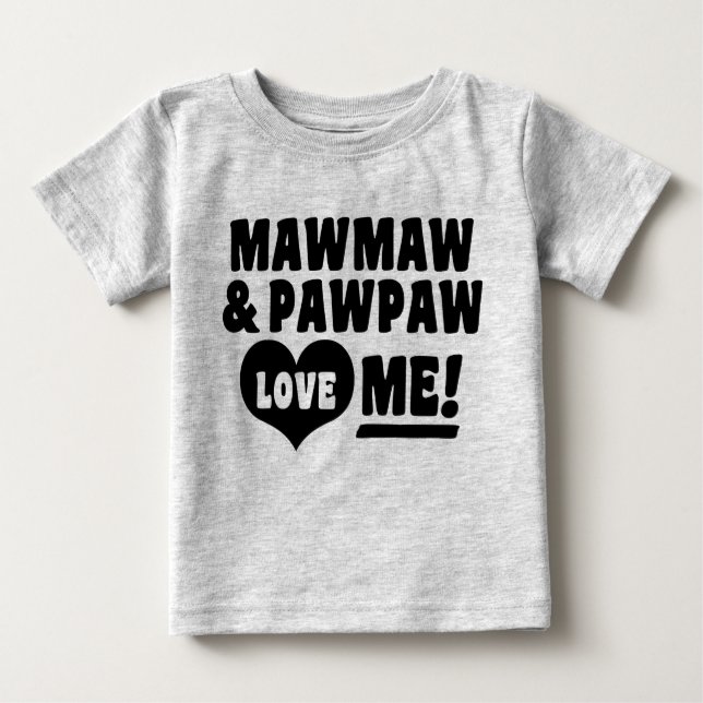 T-shirt MawMaw e PawPaw Me Ama (Frente)