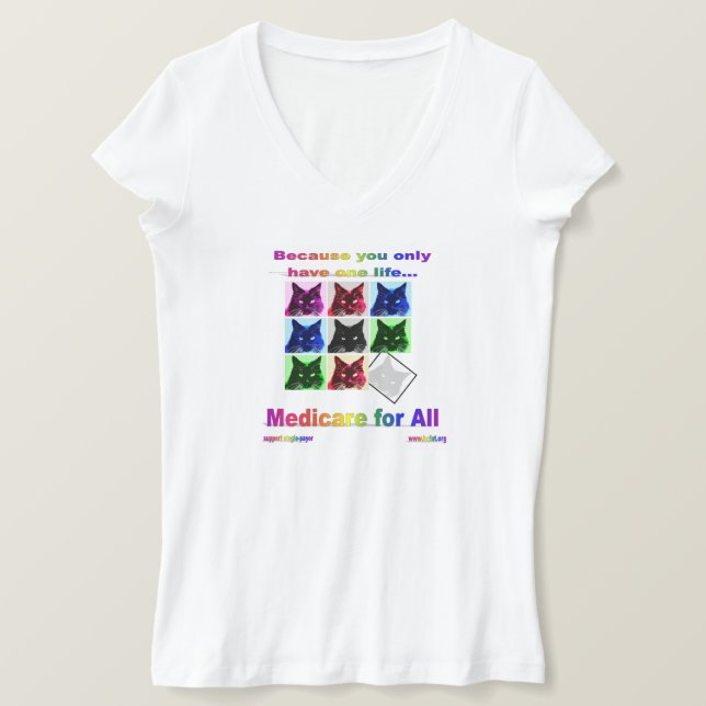 T-shirt "Medicare for All" Tee de Mulheres, pescoço-V (Frente do Design)
