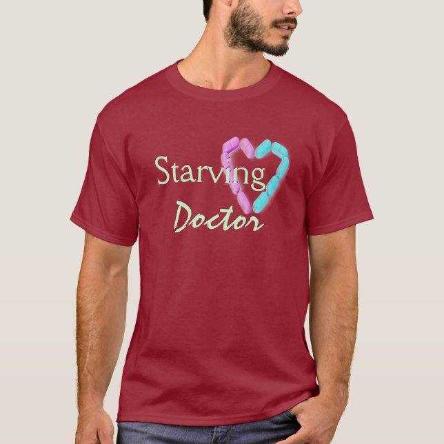 T-shirt Médico Faminto Em Maroon (Frente)