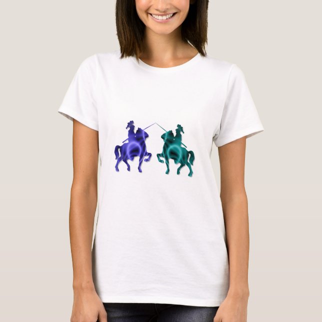 T-shirt medieval das senhoras dos cavalos (Frente)