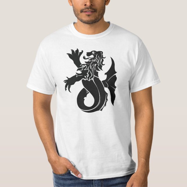 T-shirt medieval do valor do leão de mar da (Frente)