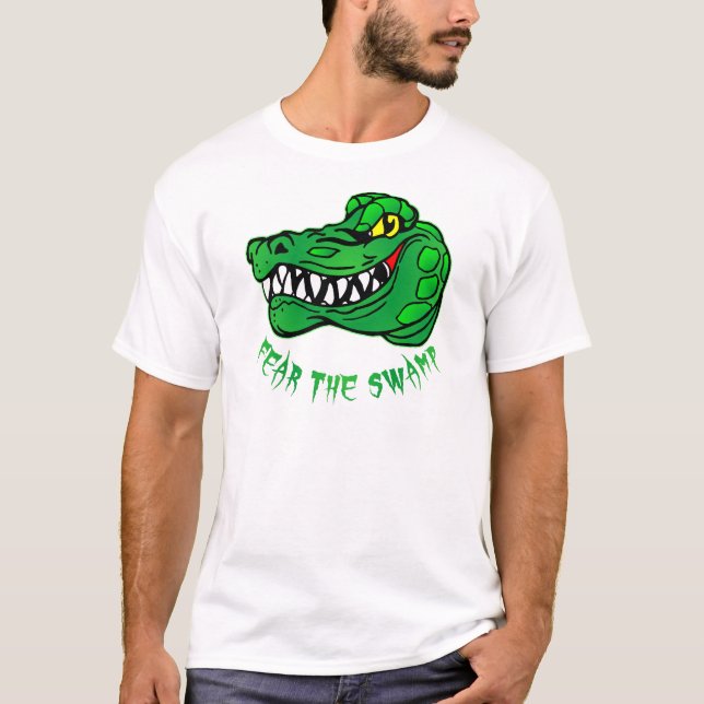 T-shirt Medo Do Gator Do Pântano (Frente)