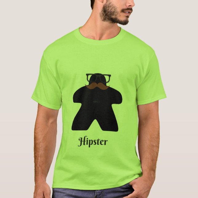 T-shirt Meeple do hipster (Frente)