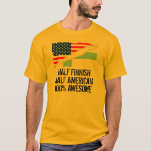 T-shirt Meio meio impressionante americano finlandês