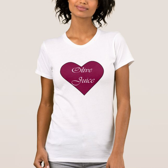 T-shirt Meios verde-oliva do suco eu te amo (Frente)