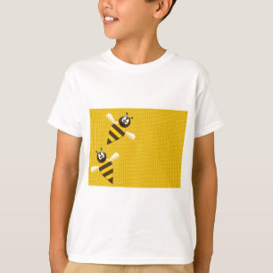 T-shirt Mel Comb Abelhas Douradas Amarelas Arte Padrão