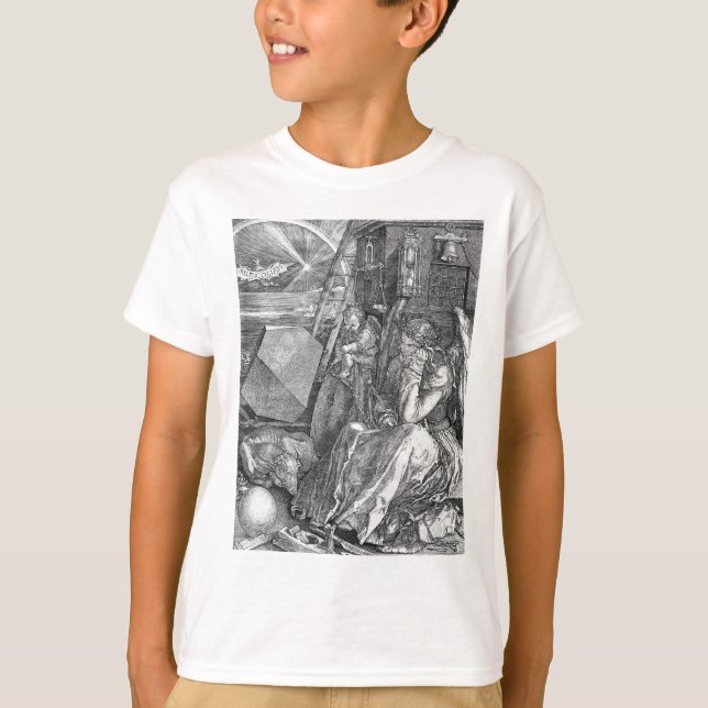 T-shirt Melancholia por Albrecht Durer (Frente)