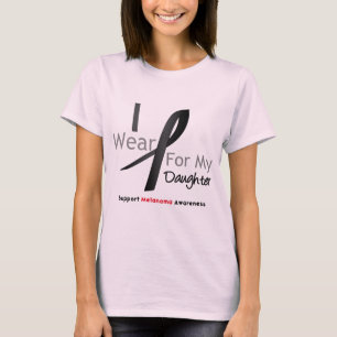 T-shirt Melanoma eu visto o preto para minha filha
