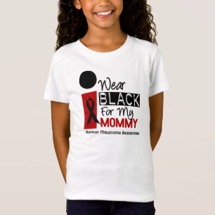 T-shirt Melanoma eu visto o preto para minhas mamães 9
