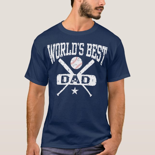 T-shirt Melhor Pai Baseball do Mundo (Frente)