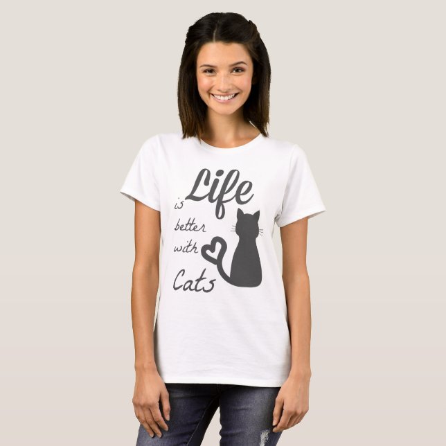 T-shirt melhore com gatos (Frente Completa)