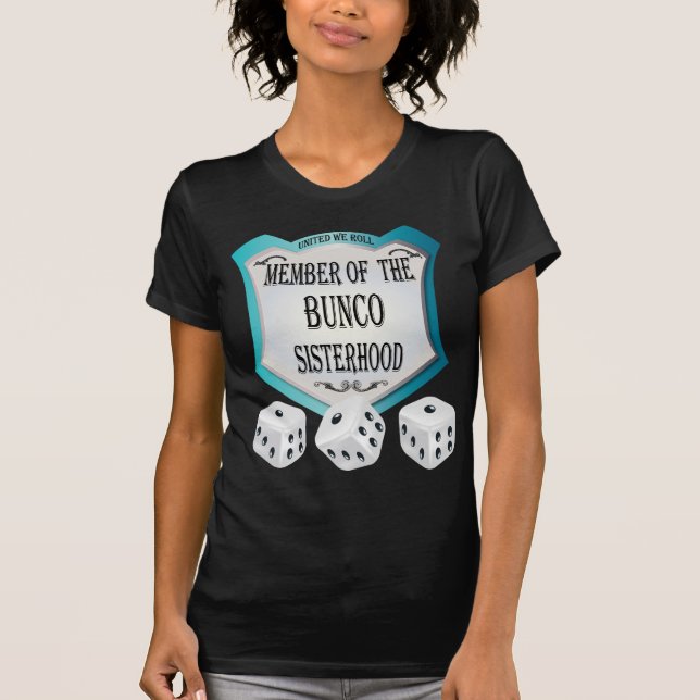 T-shirt membro do design dos dados da irmandade do bunco (Frente)