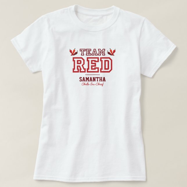 T-Shirt Membro VERMELHO DA EQUIPE (Frente do Design)