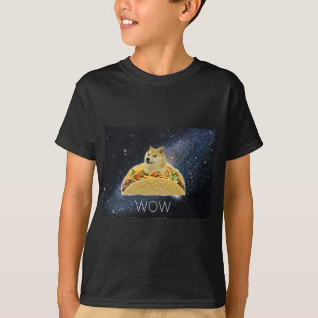 T-shirt meme do taco do espaço do doge (Frente)