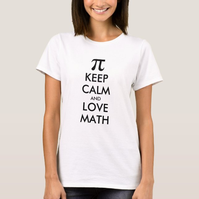 T-shirt Meme personalizável da Internet MANTÉM CALMO e AMO (Frente)